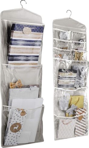 Large Double-Sided Hanging Gift Bag Organizer and Tissue Paper Holder (Black) in Saudi Arabia