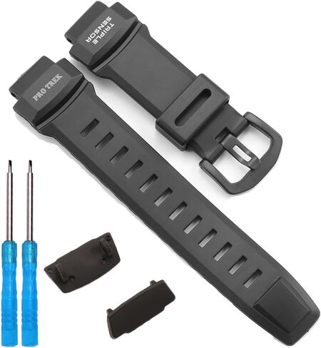 راتنج فرقة متوافقة مع Casio PRW3500 Series Men's Sport Watch STRAP 10412702 BATHFINDER BANDICE BAND FOR PRO TREK PRG260 PRG550 in Kuwait