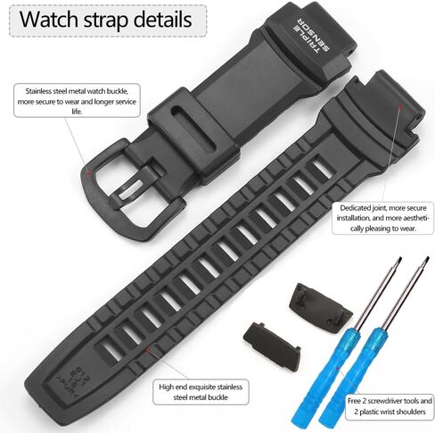 راتنج فرقة متوافقة مع Casio PRW3500 Series Men's Sport Watch STRAP 10412702 BATHFINDER BANDICE BAND FOR PRO TREK PRG260 PRG550 in Kuwait