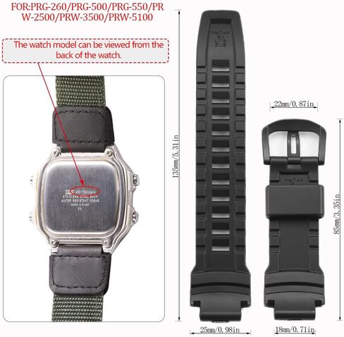 راتنج فرقة متوافقة مع Casio PRW3500 Series Men's Sport Watch STRAP 10412702 BATHFINDER BANDICE BAND FOR PRO TREK PRG260 PRG550 in Kuwait