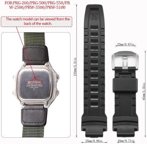 راتنج فرقة متوافقة مع Casio PRW3500 Series Men's Sport Watch STRAP 10412702 BATHFINDER BANDICE BAND FOR PRO TREK PRG260 PRG550 in Saudi Arabia