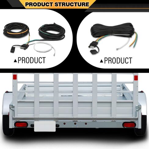 Trailer Tail Light Wiring Harness Kit 25 FT 4 Pin 5 Wire Wishbone Fit Various Trailers, Marine Boat Trailer, Atv Trailer or Other Cargo Utility Trailer Hitches, Not Fit Motorcycle Trailer Wiring in Saudi Arabia