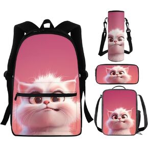 Dreaweet Girls Backpack with Lunch Box Blue Butterfly Bookbag with Lunchbox and Water Bottle Pocket & Pencil Case Kids School Bag Set 5th Grade Book Bag Lunch Bag Combo 4 in 1 in Kuwait