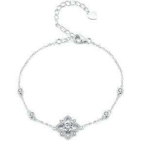 14K Gold Diamond Bracelets for Women with 0.5 Carat D-Color Diamond Accent,Mothers Day Bracelet for Mom in Saudi Arabia