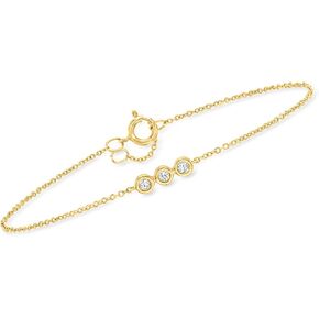 Ross-Simons 0.10 ct. t.w. Bezel-Set Diamond Bracelet in 10kt Yellow Gold in Saudi Arabia