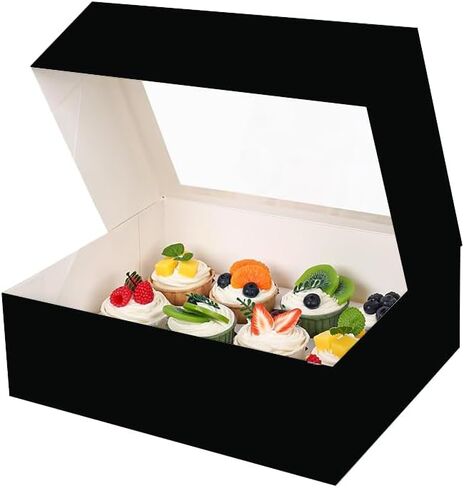 10~20 Pcs/1 Set 12.79 * 10 * 3.54inch Cupcake Boxes,Cupcake Containers with Window and Inserts,Disposable Cupcake Holder, Bakery Pastry Carrier Boxes (10PCS Brown B), 12LDGH in Saudi Arabia