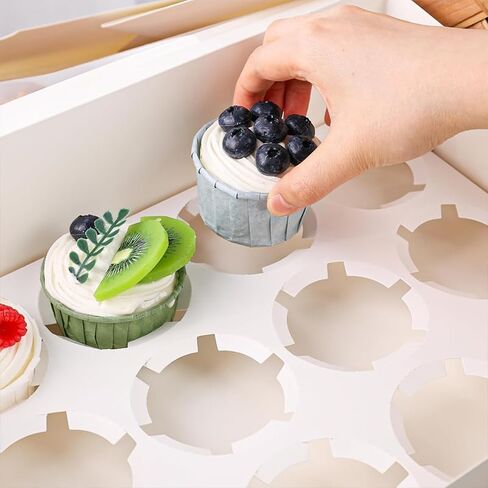 10~20 Pcs/1 Set 12.79 * 10 * 3.54inch Cupcake Boxes,Cupcake Containers with Window and Inserts,Disposable Cupcake Holder, Bakery Pastry Carrier Boxes (10PCS Brown B), 12LDGH in Saudi Arabia
