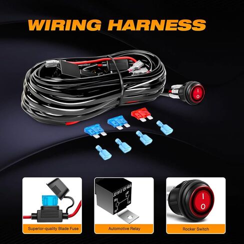 LED LID LIGHT BAR 2PCS 5INCH 72W PODS الصفراء الصفراء LED ، KINGOPT 18000LM شعاع السطوع العالي مع 16AWG الأسلاك تسخير KIT-2 LEAD LADIN in Saudi Arabia