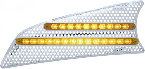 United Pacific 41534 Air Intake LED Light Bar (Kenworth T660, Passenger, Amber LED/Amber Lens),Chrome in Kuwait
