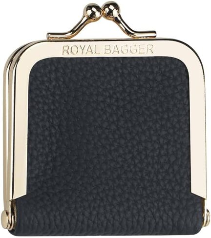 Royal Bagger Genuine Cow Leather Ultra-Slim Mini Jewelry Box, Ring & Necklace Storage, Slim Coin Purse with Kiss Lock for Women 3120 (Deep Purple 1) in Kuwait