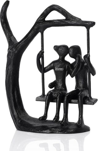 Anniversary Wedding Gifts for Couple/Her,Romantic Handcrafted Swing Couple Figurine, Cast Iron Ornament for Marriage Gift, Suitable Birthday Gift for Wife and Husband. in Kuwait