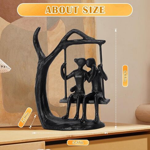 Anniversary Wedding Gifts for Couple/Her,Romantic Handcrafted Swing Couple Figurine, Cast Iron Ornament for Marriage Gift, Suitable Birthday Gift for Wife and Husband. in Kuwait