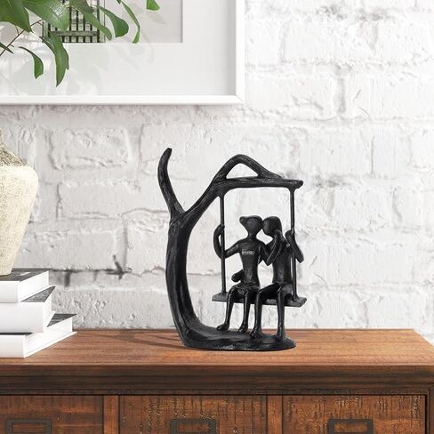 Anniversary Wedding Gifts for Couple/Her,Romantic Handcrafted Swing Couple Figurine, Cast Iron Ornament for Marriage Gift, Suitable Birthday Gift for Wife and Husband. in Kuwait