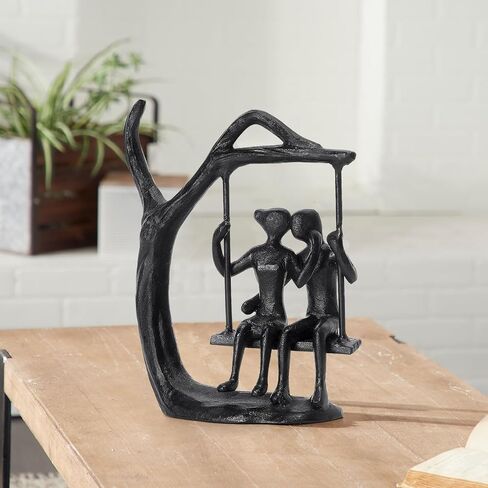 Anniversary Wedding Gifts for Couple/Her,Romantic Handcrafted Swing Couple Figurine, Cast Iron Ornament for Marriage Gift, Suitable Birthday Gift for Wife and Husband. in Kuwait