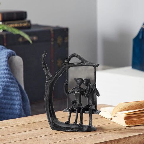 Anniversary Wedding Gifts for Couple/Her,Romantic Handcrafted Swing Couple Figurine, Cast Iron Ornament for Marriage Gift, Suitable Birthday Gift for Wife and Husband. in Kuwait