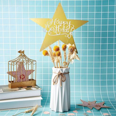 Outus 24 Pieces 11 Inch Large Gold Stars Cutouts Gold Stars Decoration Double Printed Paper Stars for Wedding Bulletin Board Decoration Classroom Wall Party Decoration Graduation Party Decoration in Saudi Arabia