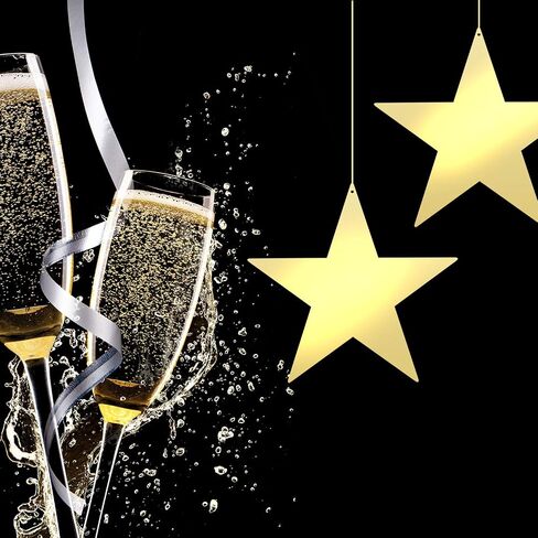 Outus 24 Pieces 11 Inch Large Gold Stars Cutouts Gold Stars Decoration Double Printed Paper Stars for Wedding Bulletin Board Decoration Classroom Wall Party Decoration Graduation Party Decoration in Saudi Arabia