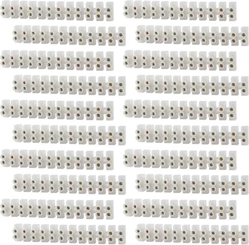 30 pack Terminal Block Set, 12 Position Dual Row Terminal Strip Electrical Barrier Wire Connector Block, 10A 380V in Saudi Arabia