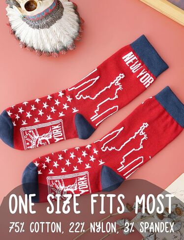 InnoBeta City Skyline Gifts, Gifts on Birthday and Christmas, One Size Crew Socks - New York in Saudi Arabia