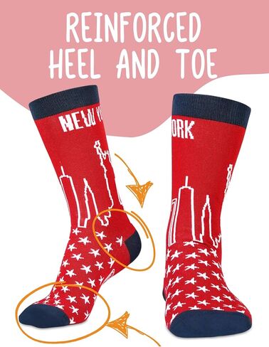 InnoBeta City Skyline Gifts, Gifts on Birthday and Christmas, One Size Crew Socks - New York in Saudi Arabia