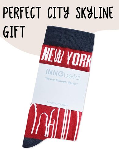 InnoBeta City Skyline Gifts, Gifts on Birthday and Christmas, One Size Crew Socks - New York in Saudi Arabia