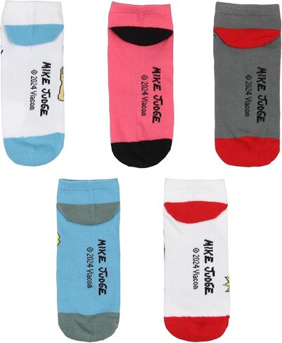 Bioworld MTV Beavis and Butthead Adult The Great Cornholio Mix & Match Ankle Low Cut Socks for Men & Women 5 Pair Pack in Saudi Arabia