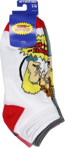Bioworld MTV Beavis and Butthead Adult The Great Cornholio Mix & Match Ankle Low Cut Socks for Men & Women 5 Pair Pack in Saudi Arabia