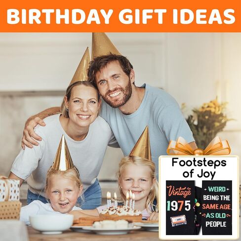 HAPPYPOP Birthday Gift Ideas - 50th 41 45 Year Old Birthday Sock for Woman Man Him Her in Their 40s in Saudi Arabia