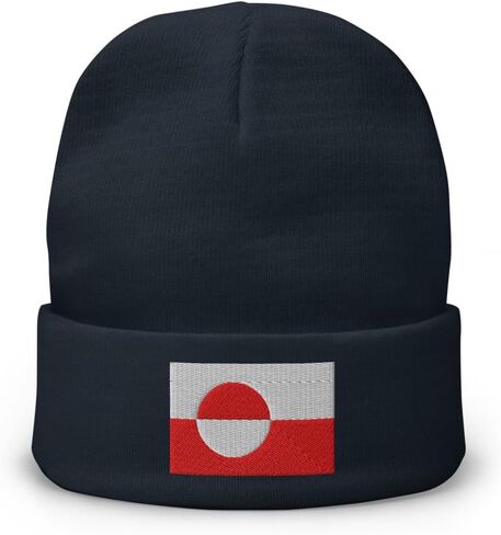 Greenland Beanie - Greenland Flag Assoridered Winter Beanie Hat - Greenland Geil in Kuwait
