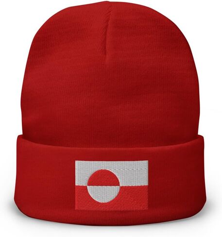 Greenland Beanie - Greenland Flag Assoridered Winter Beanie Hat - Greenland Geil in Kuwait