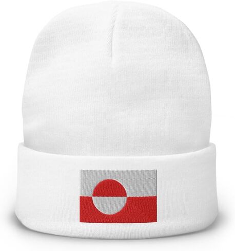 Greenland Beanie - Greenland Flag Assoridered Winter Beanie Hat - Greenland Geil in Kuwait