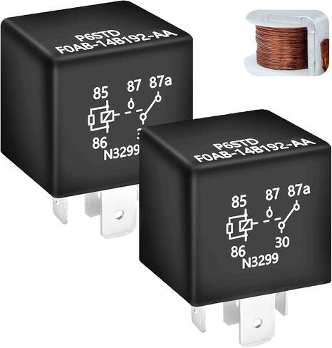 2PCS P6SDT FOAB-14B192-AA RELAY 12V 40A 5PIN RELAY متوافق مع معظم نماذج فورد الكهربائية ، F0AB-14B192-AA in Saudi Arabia