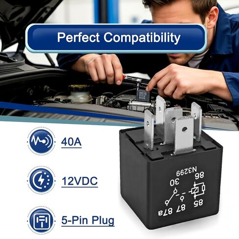 2PCS P6SDT FOAB-14B192-AA RELAY 12V 40A 5PIN RELAY متوافق مع معظم نماذج فورد الكهربائية ، F0AB-14B192-AA in Saudi Arabia