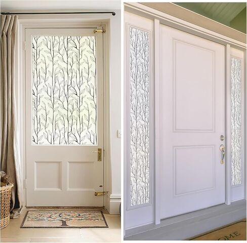 Dktie UV6 Ultra-Fine Frosted Glass Window Film Nature Nature Glass Window Film for Bathroom Static Cling Renter Friendly (U344-Talavera ، 17.7 "× 78.7") in Kuwait