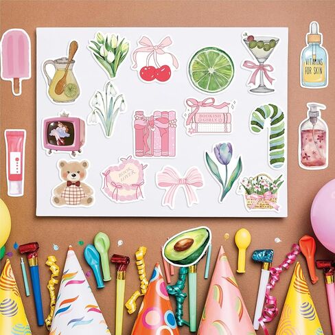 100PCS Coquette Stickers Pink Aesthetic Stickers Pack Cute Bow Tie Stickers for Girls Pink Sticker for Laptop Vinyl Waterproof Stickers Aesthetic Decals in Saudi Arabia