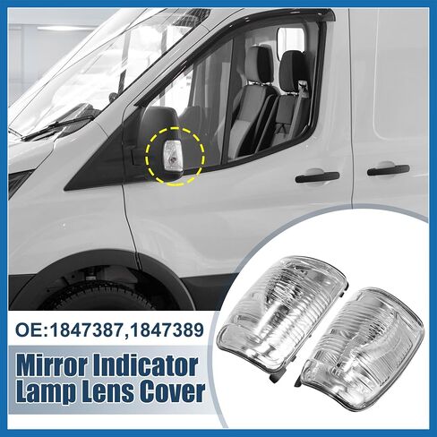 Pair Wing Mirror Turn Signal Indicator Light Lamp Lens Cover for Ford Transit T150 T250 2015 2016 2017 2018 2019 2021 Left & Right Driver & Passenger Side Item Replacement in Saudi Arabia