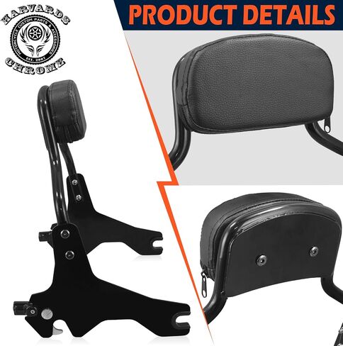 Detachable Backrest Sissy Bar Pack of Sport Luggage Rack for Harley Softail Sport Glide Low Rider FLSB FXLR FXLRS FXLRST 2018-Later Black with Docking Hardware Kit in Kuwait