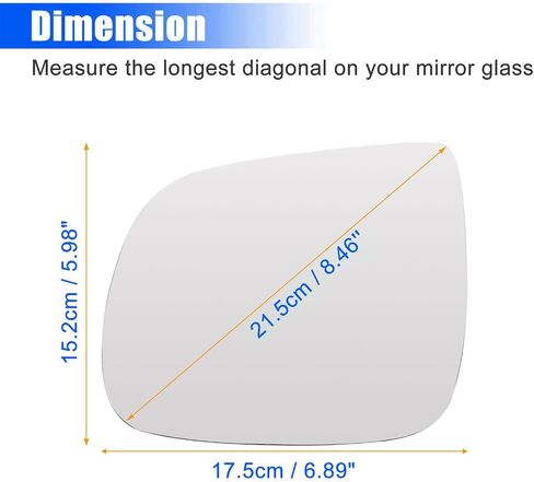 TOP-VIGOR 1-Pack Passenger Side Heated Mirror Glass Compatible with 2009-2017 AUDI Q5, 2010-2015 AUDI Q7, 2014-2017 AUDI SQ5, Right Heated Mirror with Backing Plate, Replace 8R0857536F in Saudi Arabia