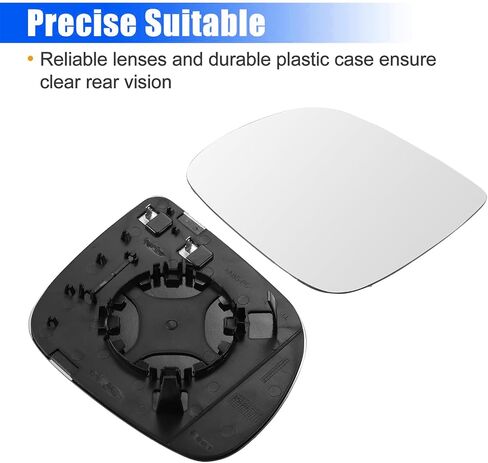 TOP-VIGOR 1-Pack Passenger Side Heated Mirror Glass Compatible with 2009-2017 AUDI Q5, 2010-2015 AUDI Q7, 2014-2017 AUDI SQ5, Right Heated Mirror with Backing Plate, Replace 8R0857536F in Saudi Arabia