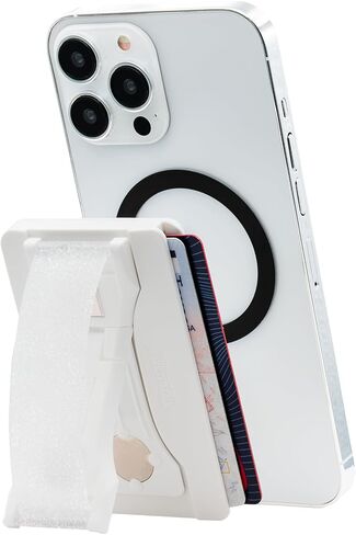 LOVEHANDLE Phone Wallet with Kickstand and Adapter Ring for MagSafe, Phone Card Holder, Wireless Charging Compatible, Wallet Compatible with MagSafe - Gold Onyx in Saudi Arabia