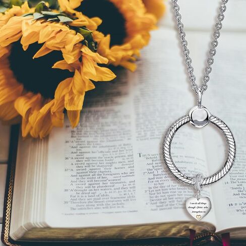 Religious Cross Christian Bible Verse Heart Charm Bead For European Bracelet Women Present in Saudi Arabia