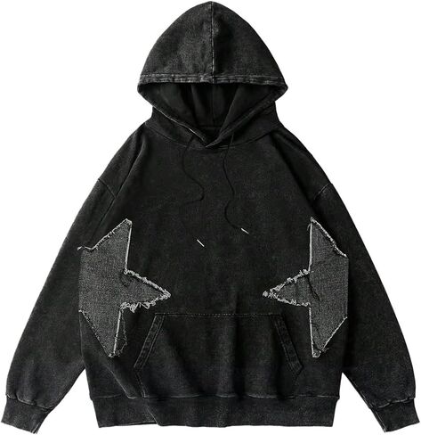 Soly Hux Hudies for Men Star Graphic Sweatshirt الرباط طويل الأكمام الطويلة قمة ملابس الشارع in Saudi Arabia