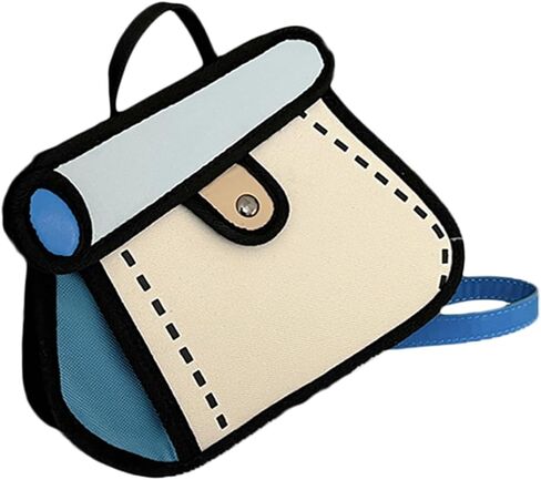 Funny 2D Cartoon Crossbody Bag Creative Cute Handbag 3D Style 2D Drawing Canvas Bag for Women & Men in Kuwait
