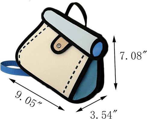 Funny 2D Cartoon Crossbody Bag Creative Cute Handbag 3D Style 2D Drawing Canvas Bag for Women & Men in Kuwait