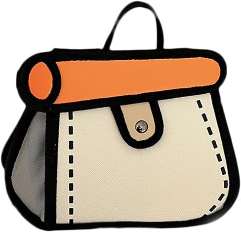 Funny 2D Cartoon Crossbody Bag Creative Cute Handbag 3D Style 2D Drawing Canvas Bag for Women & Men in Kuwait