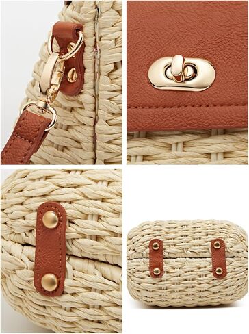 Obosoyo 2025 Trendy Woven Straw Crossbody Bag Women Small Square Shoulder Bag Summer Beach Daily Use Twist Bag in Kuwait