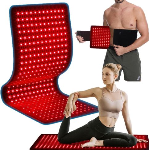 Red Light Therapy for Body, 31.5" x 11.8" Infrared Light Therapy Belt with 360 LEDs, 660nm Red Light & 850nm Infrared Light Therapy Mat with Timer for Back Shoulder Waist Muscle Pain Relief in Saudi Arabia