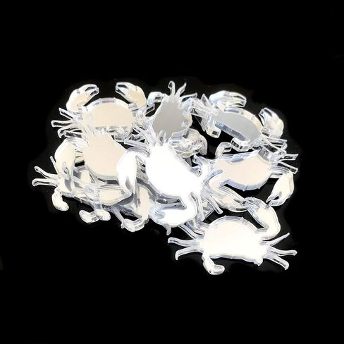 Crab Shaped Crafting Mirrors, Set of 10, Many Colours, Shatterproof Acrylic, Silver Mirror, Pack of 10 x 5cm in Saudi Arabia
