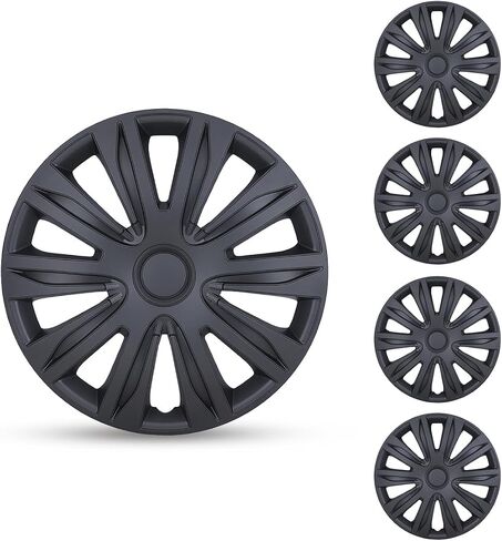 CPW 16 "حافة العجلة غطاء Hubcaps Snapal Universal على سيارة شاحنة السيارة SUV ABS COVERS COVERS SNAP FORDICORISES PRASIONS PRESSION ERIM ، مجموعة من 4 (16 بوصة ، ورنيش أسود وأحمر) in Saudi Arabia