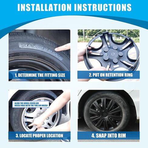 CPW 16 "حافة العجلة غطاء Hubcaps Snapal Universal على سيارة شاحنة السيارة SUV ABS COVERS COVERS SNAP FORDICORISES PRASIONS PRESSION ERIM ، مجموعة من 4 (16 بوصة ، ورنيش أسود وأحمر) in Saudi Arabia